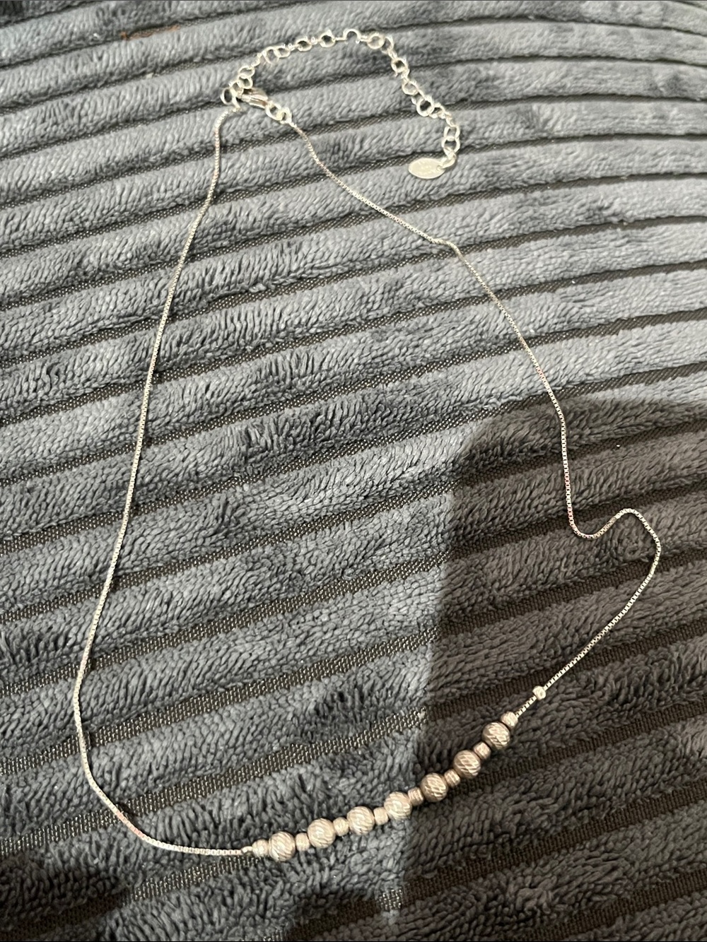 DYADEMA 925 ITALY marked Sterling Silver Beaded Necklace - Silver